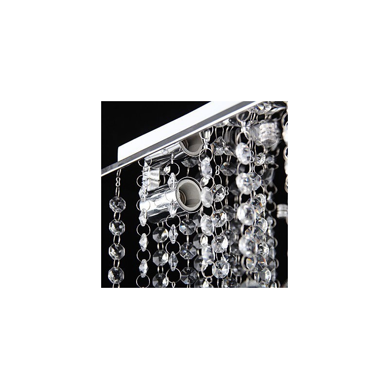 Moderne zeitgenössische Kristall galvanisierte Metall Flush Mount