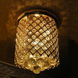 Moderne Deckenleuchte Crystal in Goldoptik mit Spiralform