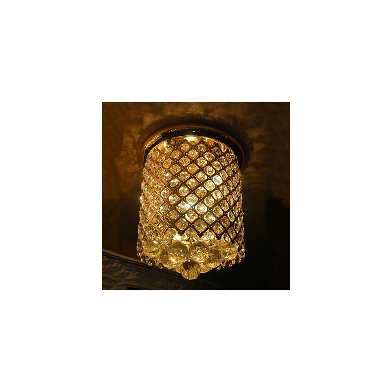 Moderne Deckenleuchte Crystal in Goldoptik mit Spiralform