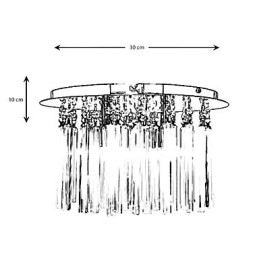 Moderne, halbbündige Kristallleuchte mit 4 Lichtern (G9-Glühbirnensockel)