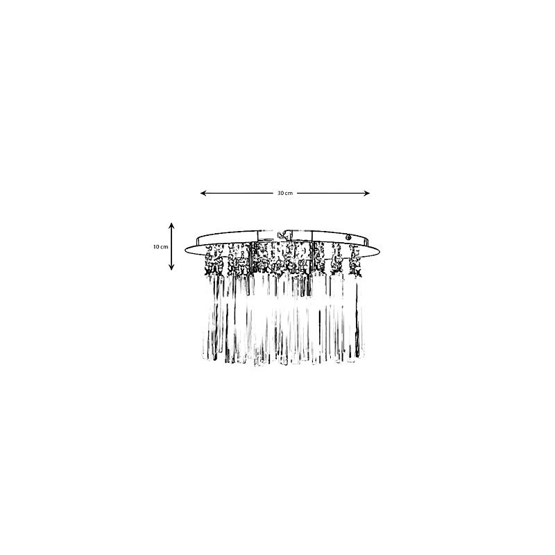 Moderne, halbbündige Kristallleuchte mit 4 Lichtern (G9-Glühbirnensockel)