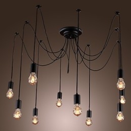 Kronleuchter Vintage Design Glühbirnen inklusive Wohnzimmer 10 Lichter Pendelleuchte
