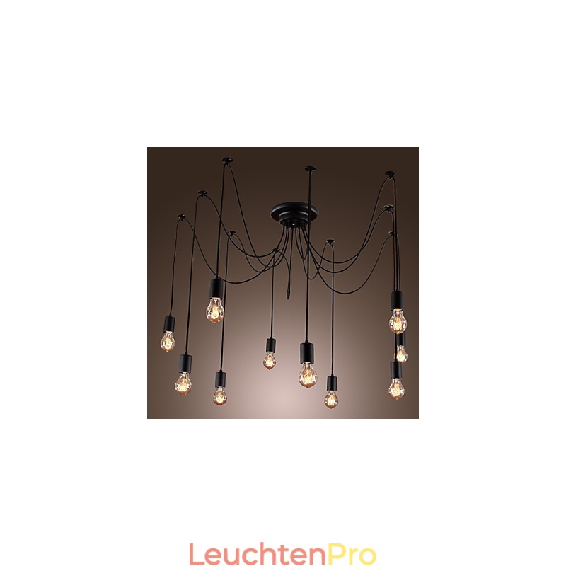 Kronleuchter Vintage Design Glühbirnen inklusive Wohnzimmer 10 Lichter Pendelleuchte
