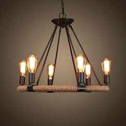 Traditionelle klassische rustikale Lodge Retro Country Vintage Malerei Metall Pendelleuchte