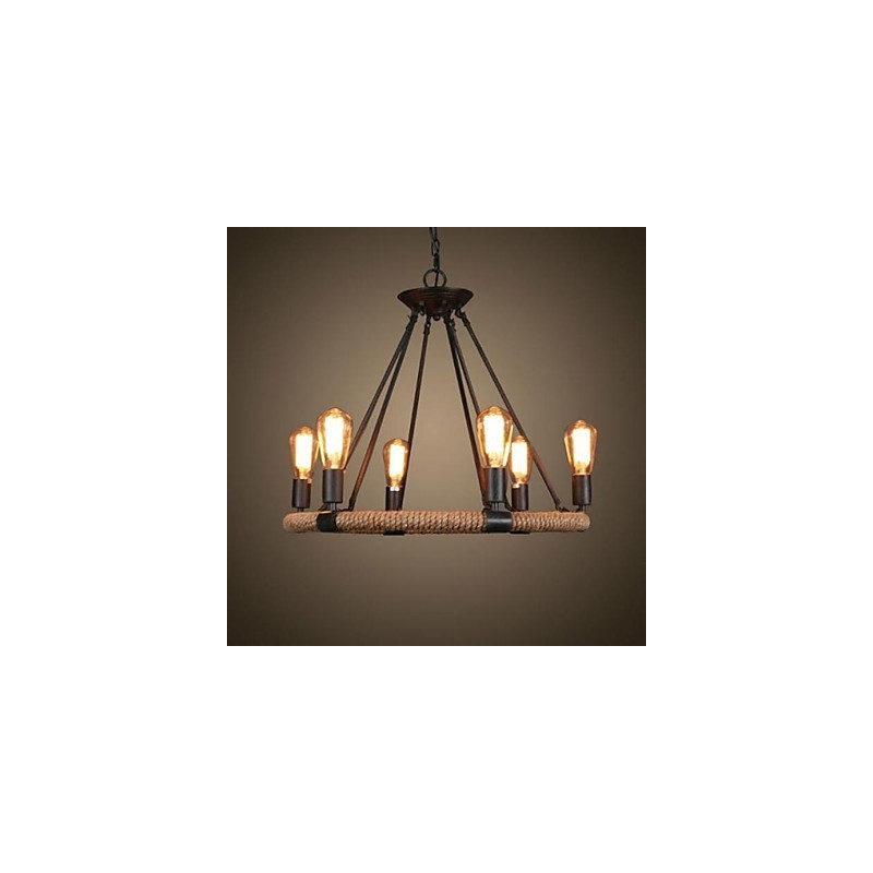 Traditionelle klassische rustikale Lodge Retro Country Vintage Malerei Metall Pendelleuchte
