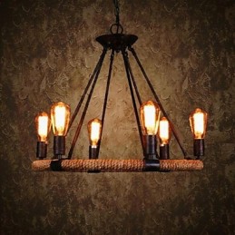 Traditionelle klassische rustikale Lodge Retro Country Vintage Malerei Metall Pendelleuchte