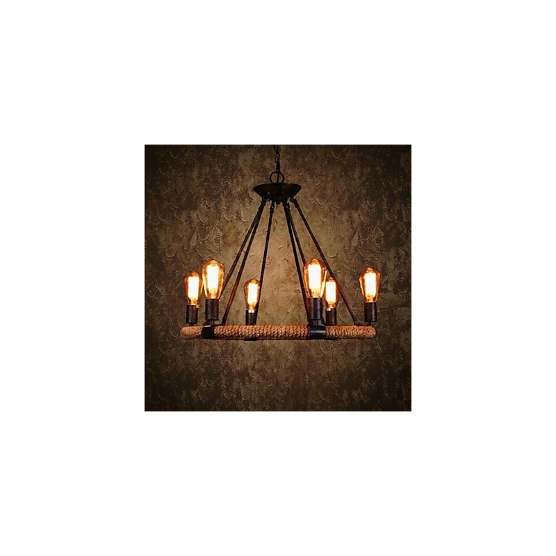 Traditionelle klassische rustikale Lodge Retro Country Vintage Malerei Metall Pendelleuchte
