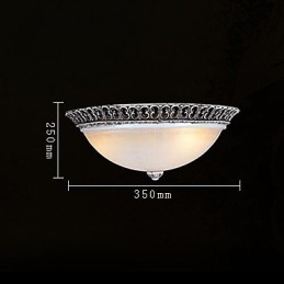 Dunkelbraune Unterputzleuchte aus Glas und Harz, Muster, Schnitzerei, europäischer Klassiker