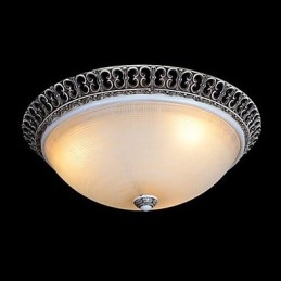 Dunkelbraune Unterputzleuchte aus Glas und Harz, Muster, Schnitzerei, europäischer Klassiker