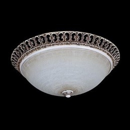 Dunkelbraune Unterputzleuchte aus Glas und Harz, Muster, Schnitzerei, europäischer Klassiker
