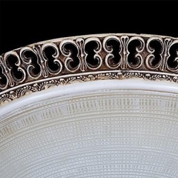 Dunkelbraune Unterputzleuchte aus Glas und Harz, Muster, Schnitzerei, europäischer Klassiker