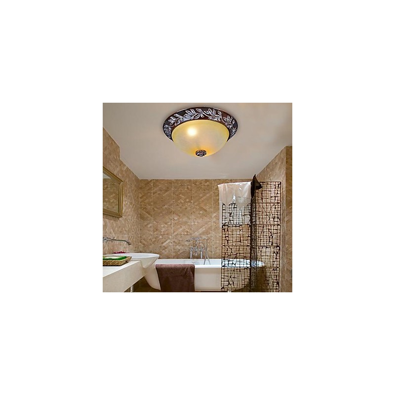 Deckenleuchte Weiß Gelb Glas Harz Silber Carving Europäischen Klassisch