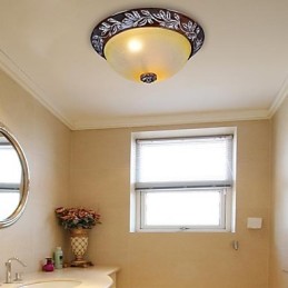 Deckenleuchte Weiß Gelb Glas Harz Silber Carving Europäischen Klassisch