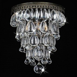 Kristall Deckenleuchte 1 Licht Vintage Eisen Galvanisierung