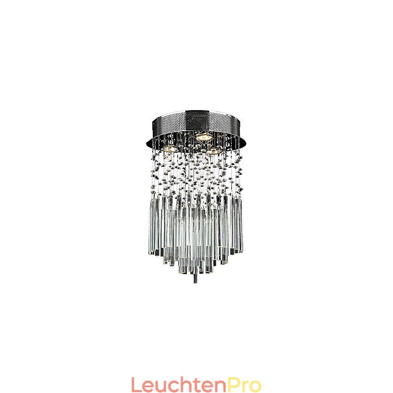 Moderne zeitgenössische Kristall galvanisierte Metall Flush Mount