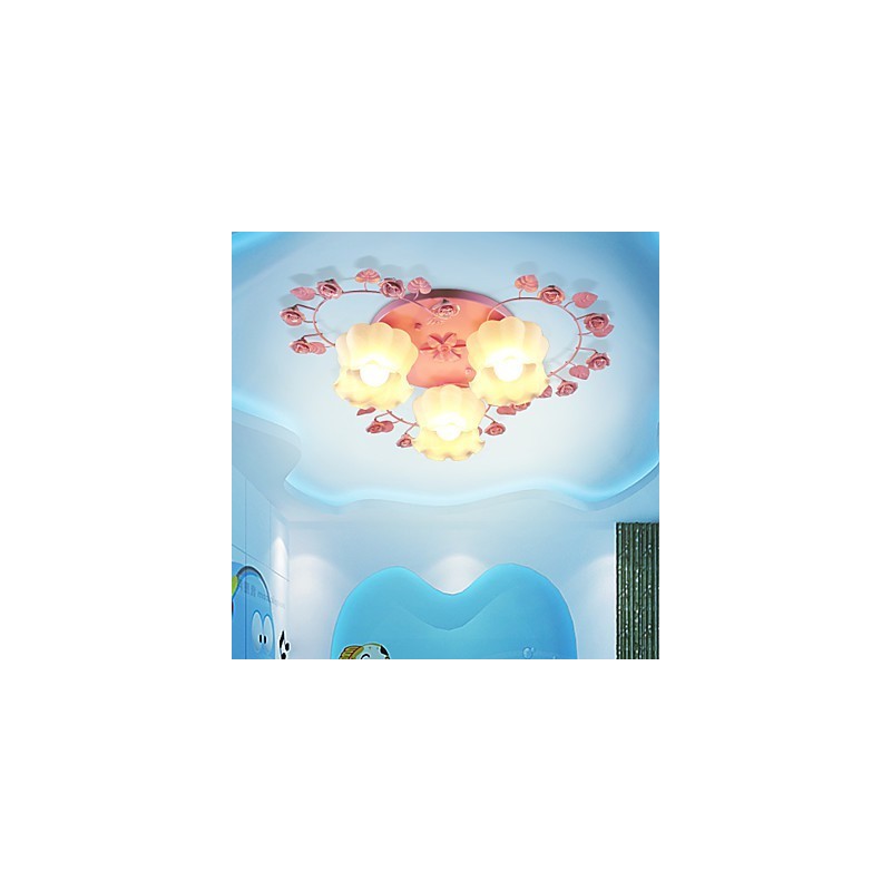 Kreative Lampe Lampe Vertraglich Ländlichen Süße Rosa Rose 3 Absorbieren Kuppel Licht