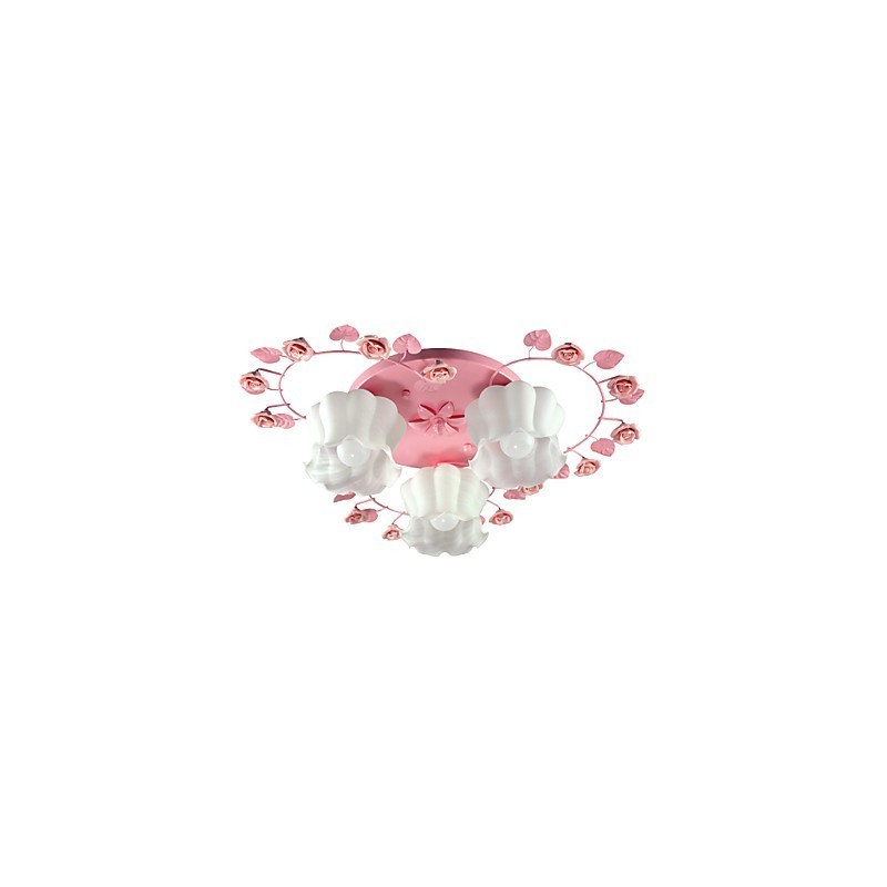 Kreative Lampe Lampe Vertraglich Ländlichen Süße Rosa Rose 3 Absorbieren Kuppel Licht