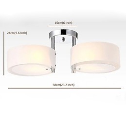 Moderne Deckenleuchte mit 2 Lichtern aus Metall