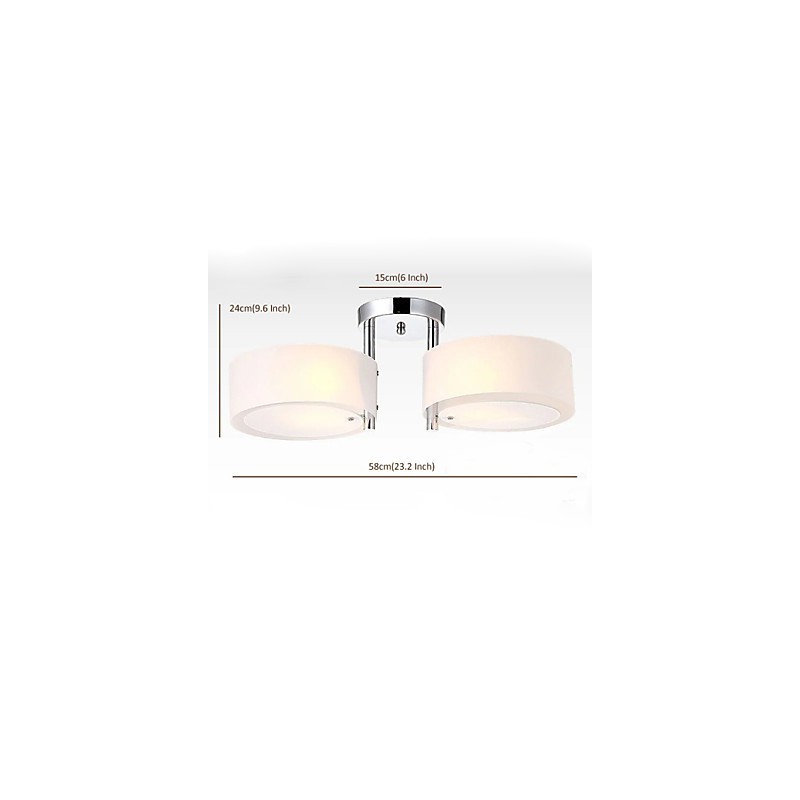 Moderne Deckenleuchte mit 2 Lichtern aus Metall