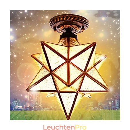 Europäische ländliche kreative Kunst Buntglassterne, um das Licht der Kuppellampe zu absorbieren Europäische ländliche kreative Kunst Buntglassterne, um das Licht der Kuppellampe zu absorbieren