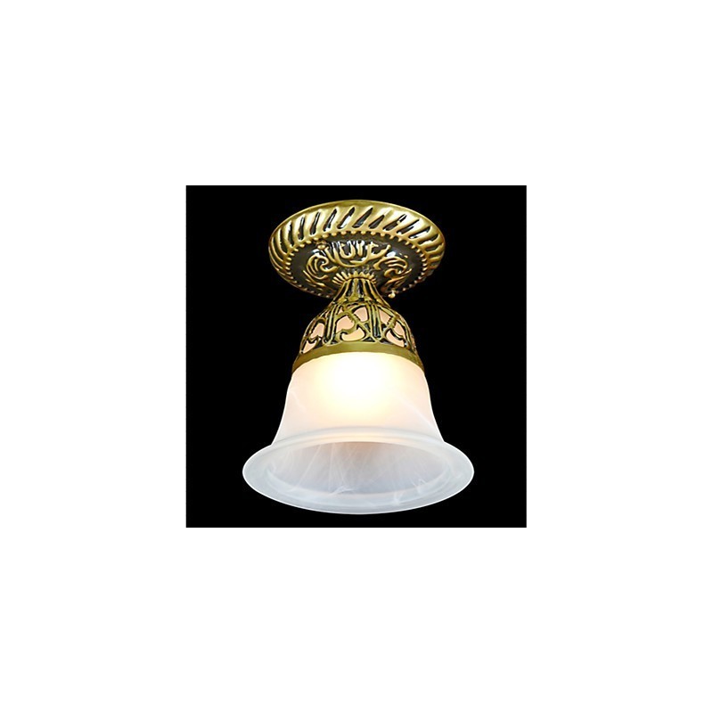 Bronze Deckenleuchte Moiré Glas Europäischer Klassiker