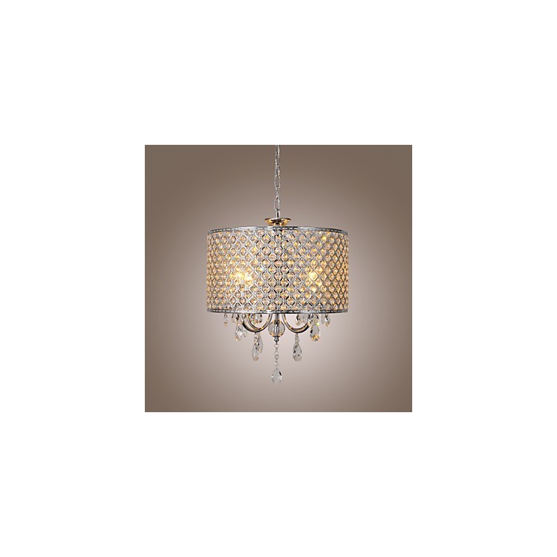 Trommel Kronleuchter Kristall Moderne 4 Lichter Pendelleuchte