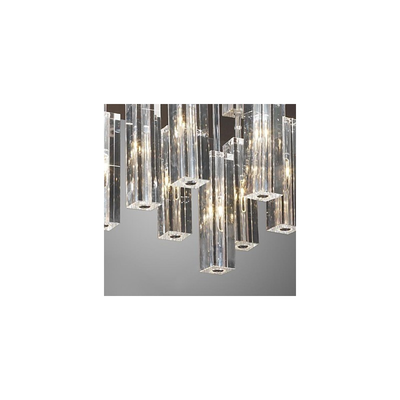 Moderne zeitgenössische Kristall Chrom Metall Unterputz