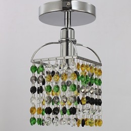 Moderne zeitgenössische Kristall galvanisierte Metall Flush Mount