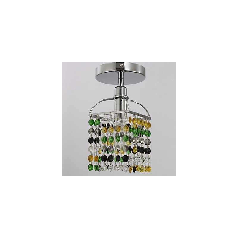 Moderne zeitgenössische Kristall galvanisierte Metall Flush Mount