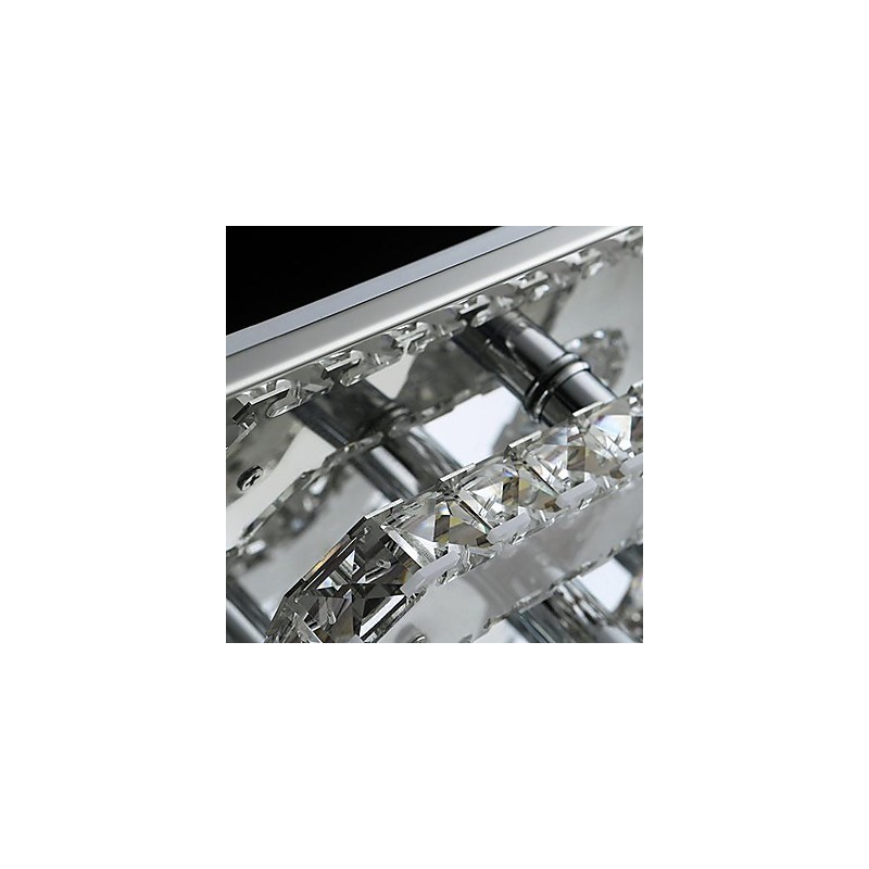 Moderne zeitgenössische Kristall Chrom Metall Unterputz