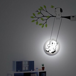 Little Bear Hochtemperaturbeständige Kunststoffleuchte und kreative 3D-Tapeten-Wandleuchte