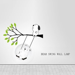 Little Bear Hochtemperaturbeständige Kunststoffleuchte und kreative 3D-Tapeten-Wandleuchte