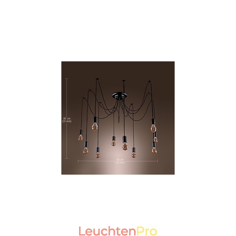 Kronleuchter Vintage Design Glühbirnen inklusive Wohnzimmer 10 Lichter Pendelleuchte