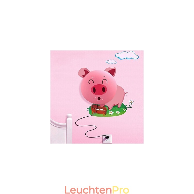 Tapete Wandleuchten Blumengesicht DIY Spaß Atmosphäre Nachtlicht Kinder Nachttischlampe Dekoration Rosa Schwein