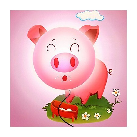 Schwein Hochtemperaturbeständiges Kunststofflicht und 10 ° C können kreative 3D-Tapeten-Wandlampe entfernen