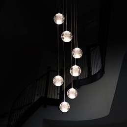 Moderne Pendelleuchte Pendelleuchte G4 Retroifit 7 Lichter Chrom Überzug Kristall für Treppenlicht