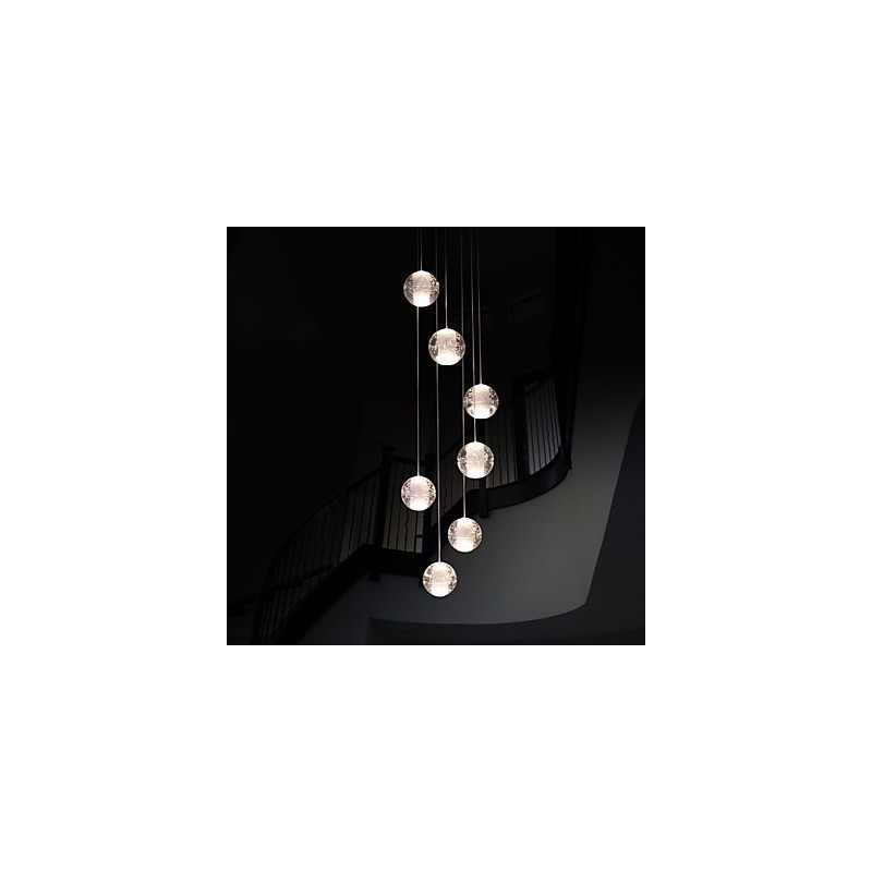 Moderne Pendelleuchte Pendelleuchte G4 Retroifit 7 Lichter Chrom Überzug Kristall für Treppenlicht