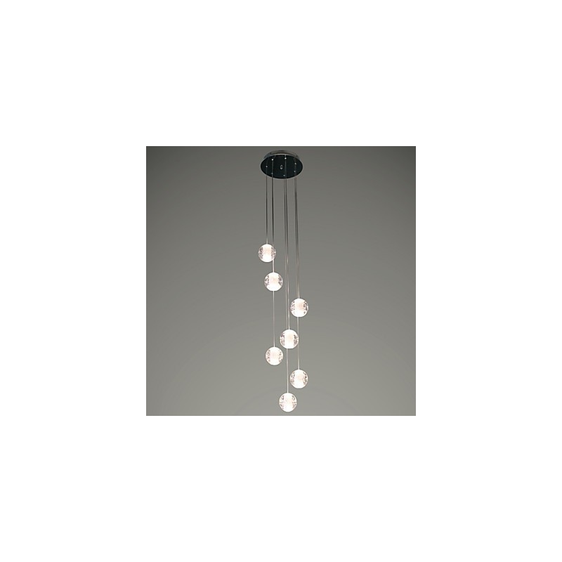 Moderne Pendelleuchte Pendelleuchte G4 Retroifit 7 Lichter Chrom Überzug Kristall für Treppenlicht