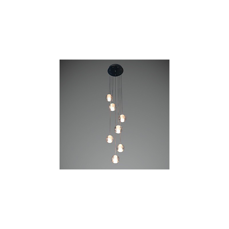 Moderne Pendelleuchte Pendelleuchte G4 Retroifit 7 Lichter Chrom Überzug Kristall für Treppenlicht
