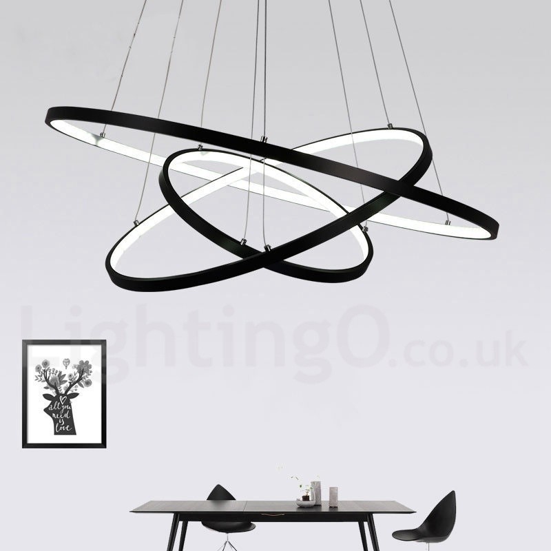 Dimmbare Pendelleuchte mit Fernbedienung Modernes Design Drei Ringe