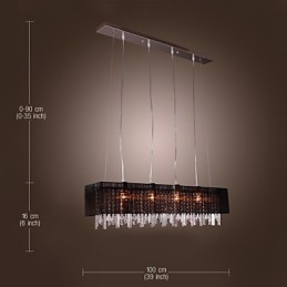 Moderne zeitgenössische Insel Kristall Andere Metall Pendelleuchte