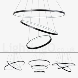Dimmbare Pendelleuchte mit Fernbedienung Modernes Design Drei Ringe