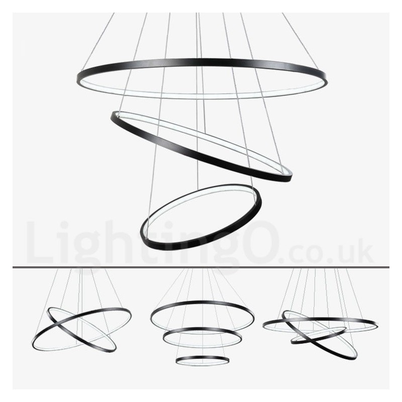 Dimmbare Pendelleuchte mit Fernbedienung Modernes Design Drei Ringe