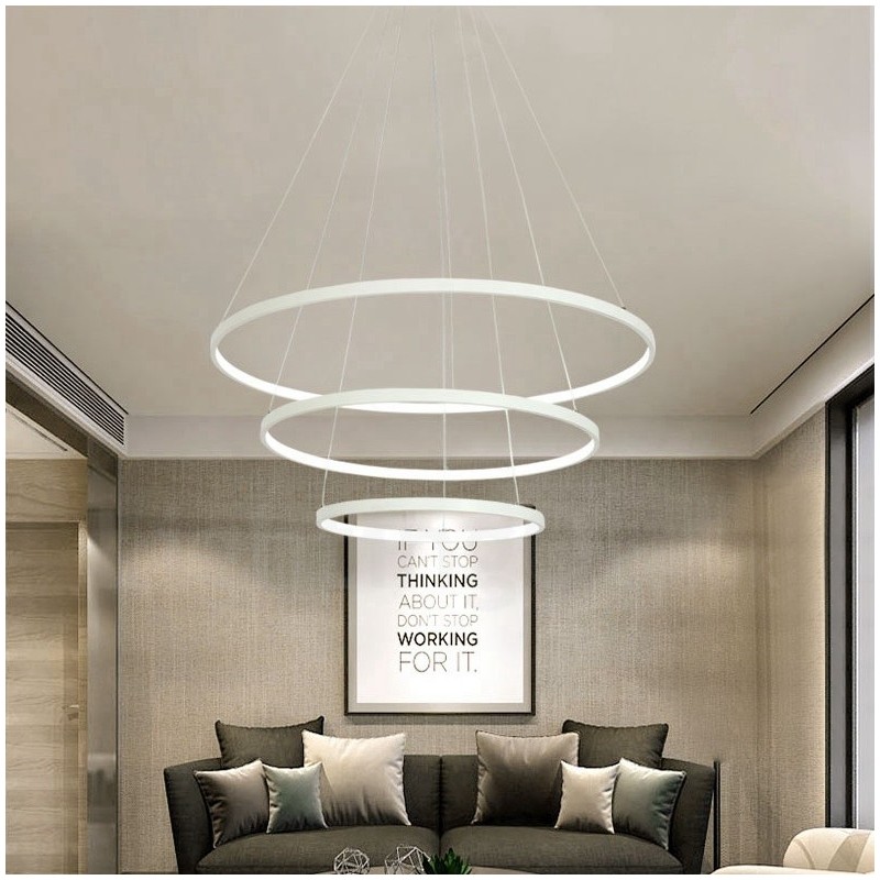 Dimmbare Pendelleuchte mit Fernbedienung Modernes Design Drei Ringe