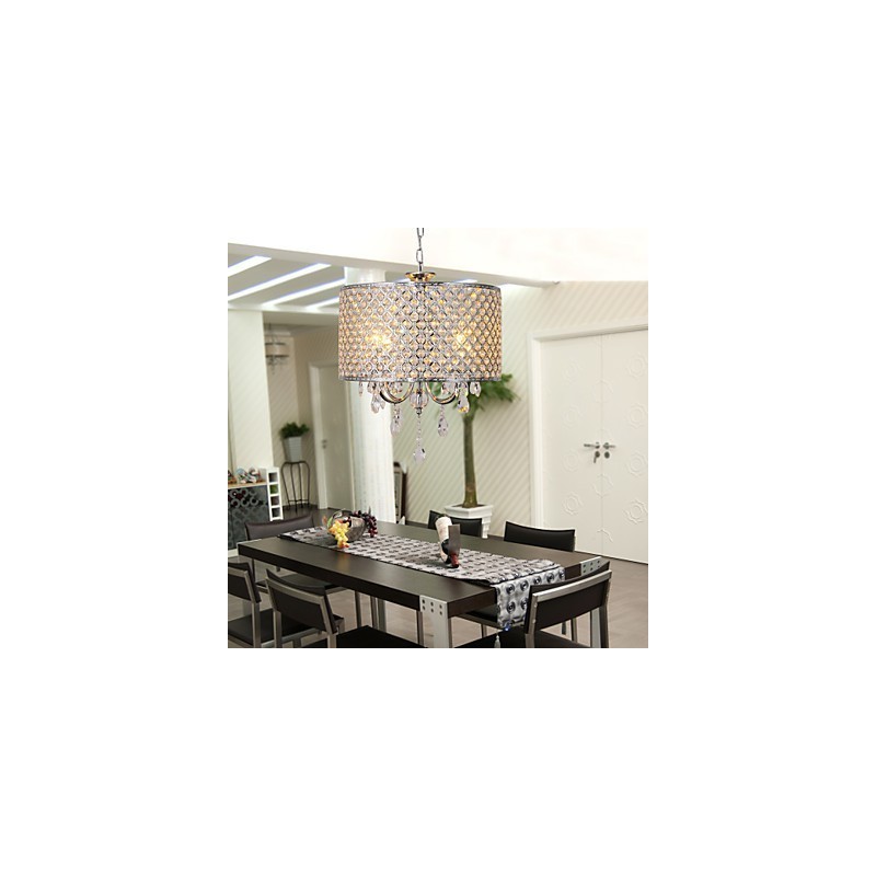Trommel Kronleuchter Kristall Moderne 4 Lichter Pendelleuchte