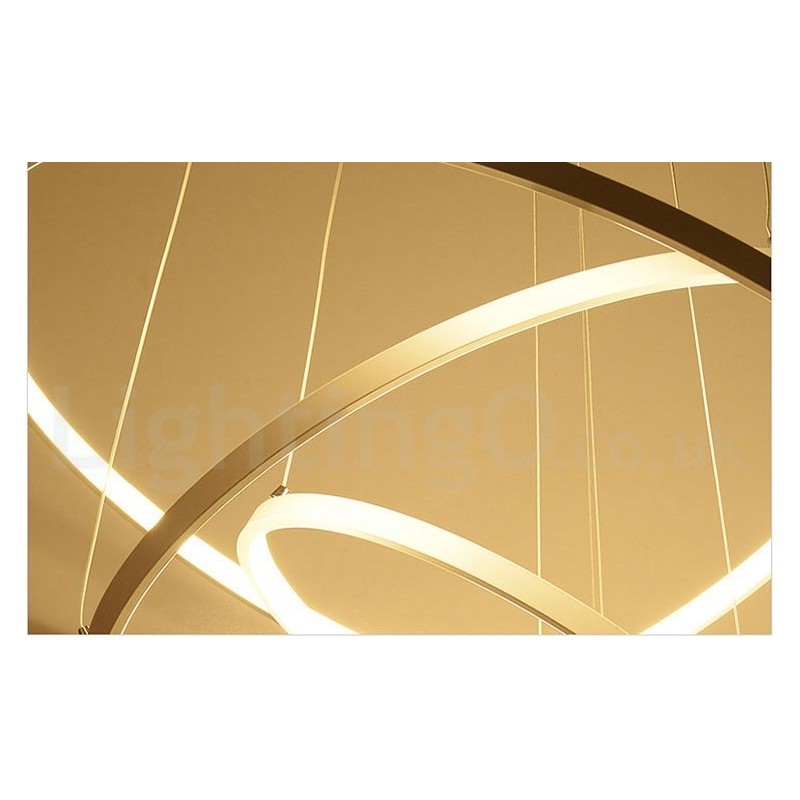 Dimmbare Pendelleuchte mit Fernbedienung Modernes Design Drei Ringe