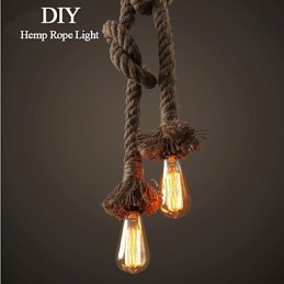1 Licht DIY Kunst Hanfseil Licht Kreativer Hanfseil Kronleuchter