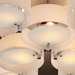 Moderne zeitgenössische Chrom Metall Kronleuchter Unterputz