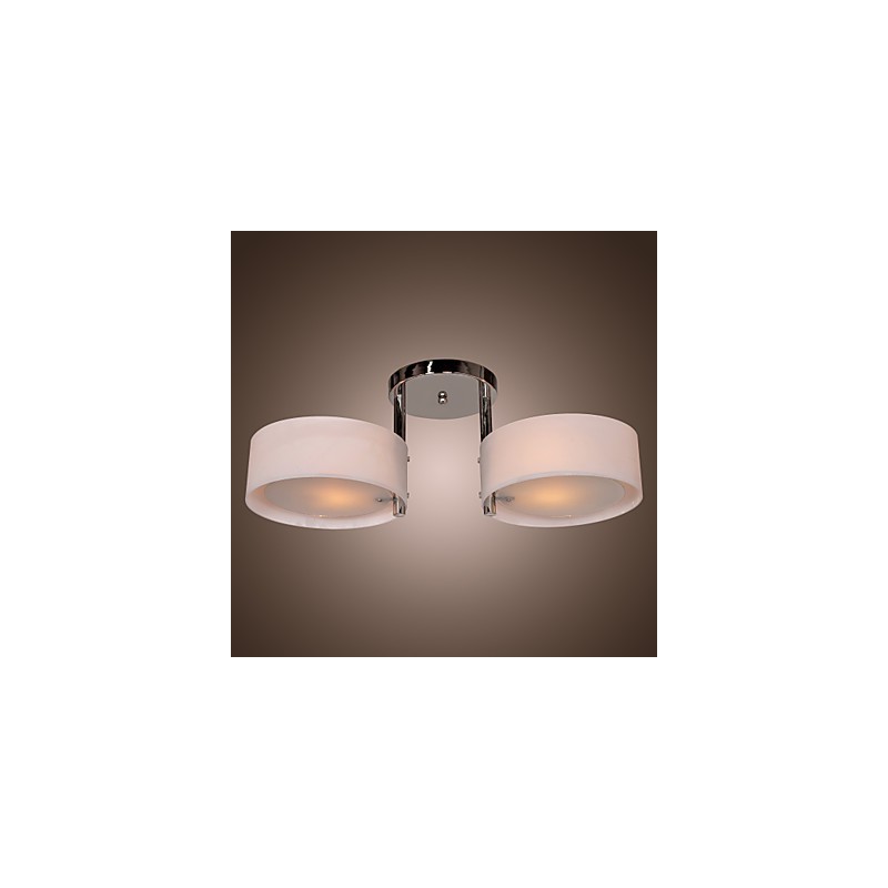 Moderne zeitgenössische Chrom Metall Kronleuchter Unterputz