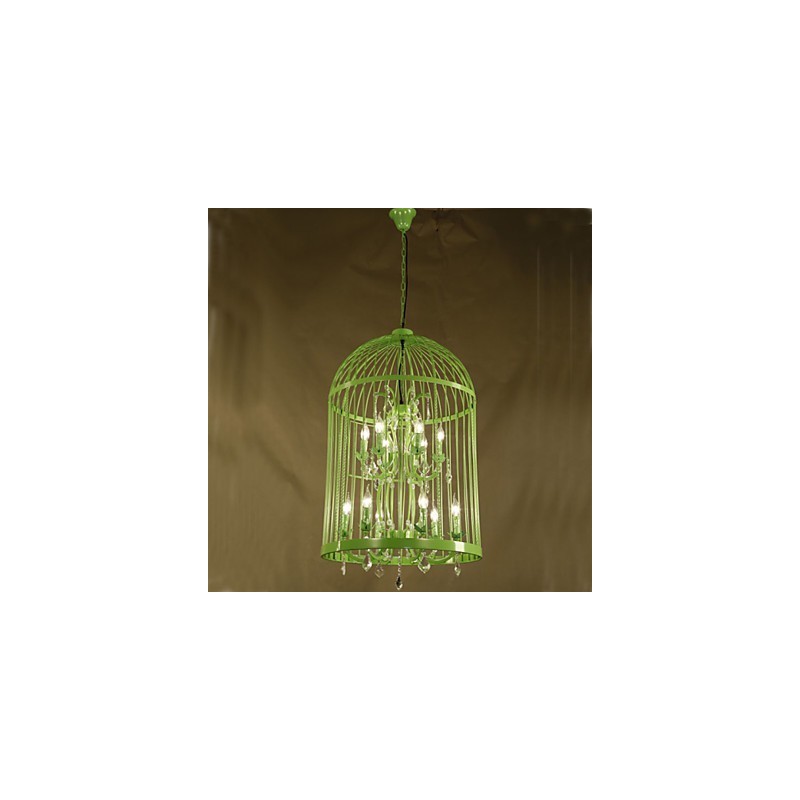 Vintage Eisen Käfig Treppe Lampe Kronleuchter Kristall